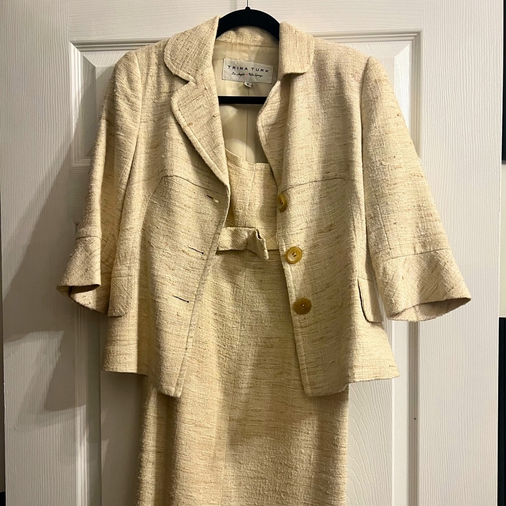 Trina Turk | dress jacket suit 2 piece set size 4! EUC